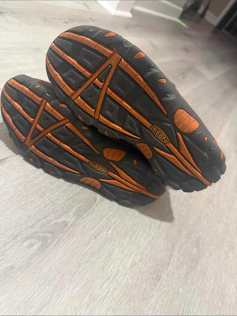 Keen Brown Outdoor Hiking Boots with Orange Accents